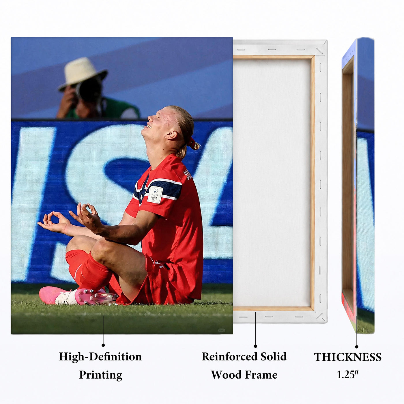 Erling Haaland Meditation Celebration Canvas Wall Art – Norway Soccer Print