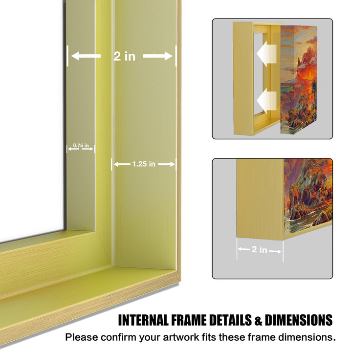 Canvas Floating Frame for Finished Canvas Artwork, Oil Painting Floater Frame for 1.25 Inch Deep Canvas, Gallery Style Picture Frame for Wall Decor with Mounting Hardware