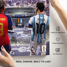 Lamine Yamal vs Lionel Messi Final Showdown Canvas Wall Art – Soccer Legends Print