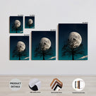 Moonlit Owl Tree Halloween Canvas Wall Art