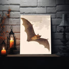 Vintage Antique Natural History Bat Illustration Halloween Wall Art