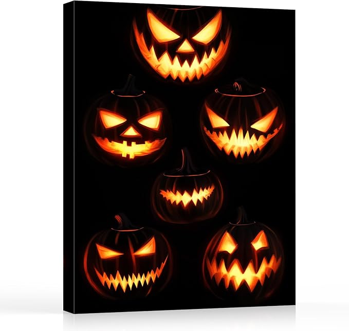 Scary Pumpkin Faces / 8"L x 10"W