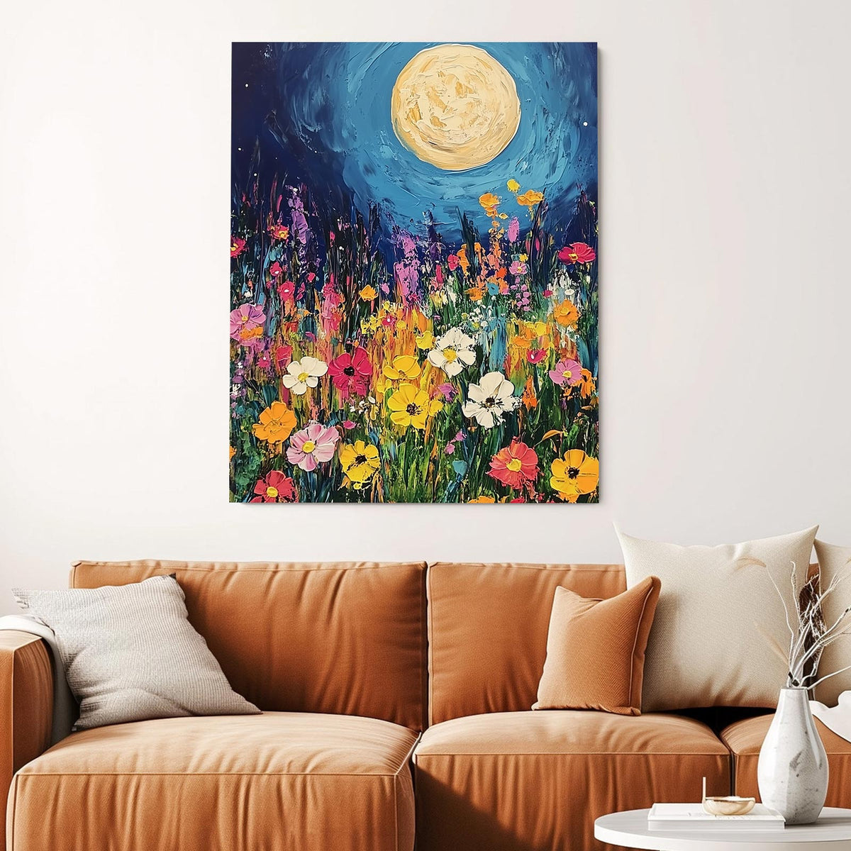 Moonlit Wildflower Meadow Wall Art