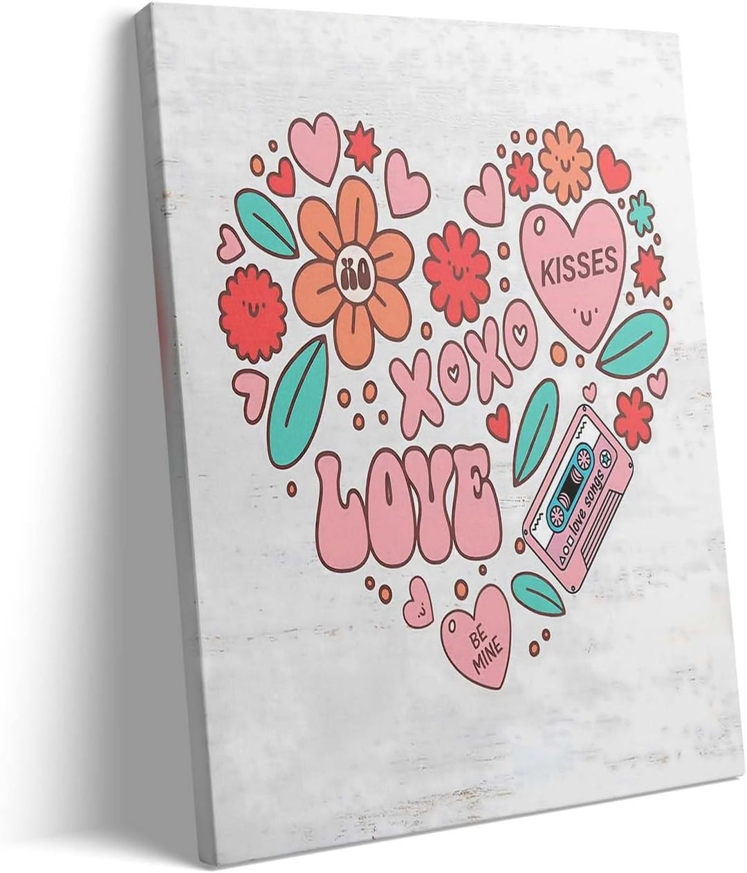 Cute Heart with Cute Flowers and Love Elements