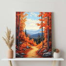 Autumn Mountain Orange Maple Forest Landscape Wall Art