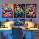 Colorful Gaming Gear Wall Art Set