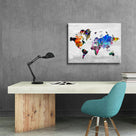 Colorful Abstract World Map Wall Art