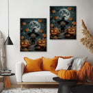Little Pumpkin Witch Halloween Canvas Wall Art