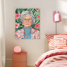Funny Grandma Floral Portrait Wall Art