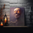 Dark Gothic Glowing Skull Horror Painting Eyes Skull Wall Art