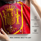 Spain Soccer Crest Kiss Canvas Wall Art – Red and Gold Team Pride Print