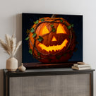 Vine-Wrapped Jack-o’-Lantern Halloween Canvas Wall Art