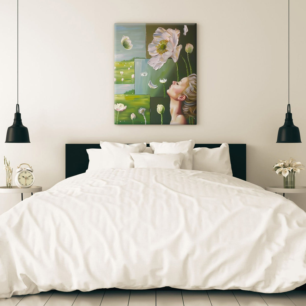 Ethereal Green Botanical Portrait Wall Art