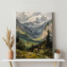 Alpine Mountain Snowy Valley Wall Art