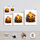 Pumpkin Flame Halloween Canvas Wall Art