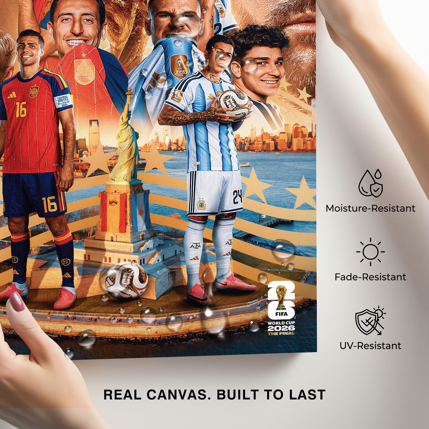 Spain vs Argentina Final Showdown Canvas Wall Art – Soccer Matchup Collage