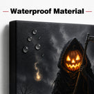 Evil Pumpkin Halloween Canvas Wall Art, Spooky Jack-o’-Lantern Decor