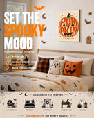 Retro Autumn Pumpkin Typography Halloween Canvas Wall Art