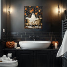 Cute Ghost in the Bathtub Halloween Wall Art
