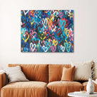 Colorful Graffiti Hearts Wall Art
