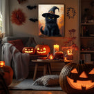 Witch Hat Black Cat Halloween Wall Art