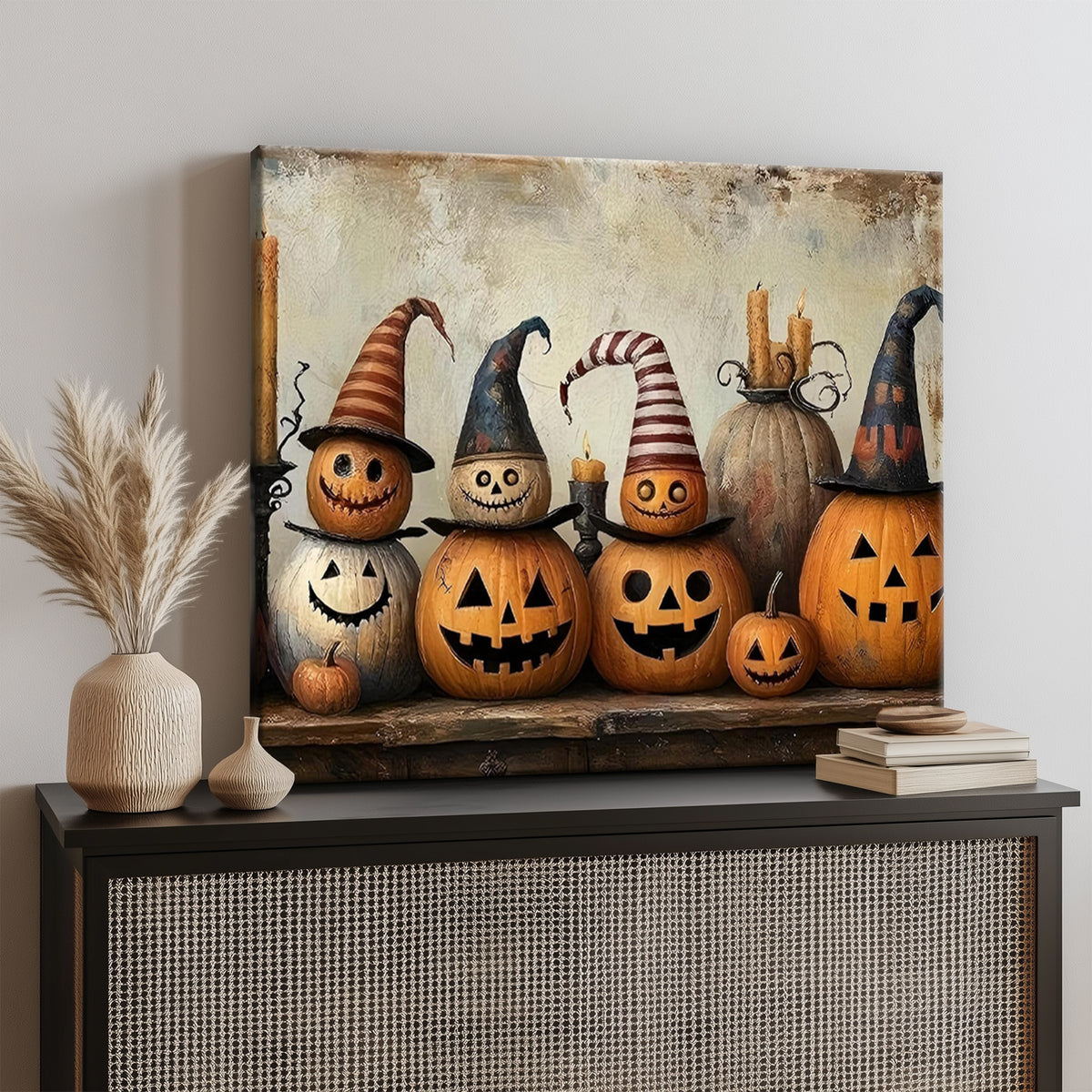 Pumpkin Coven Halloween Canvas Wall Art