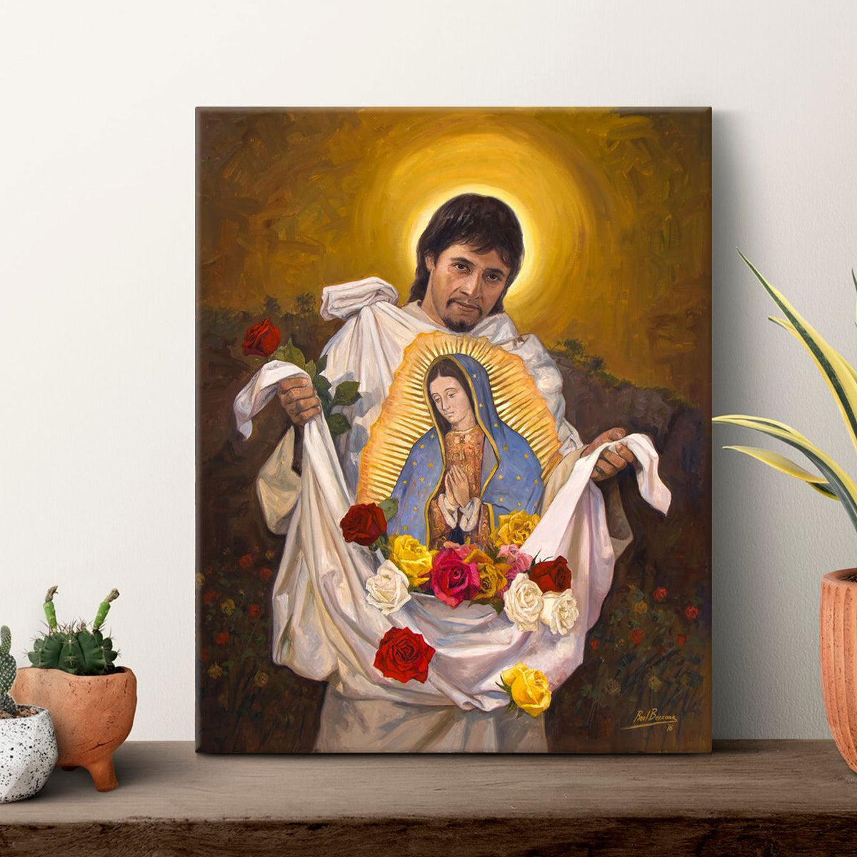 Mexican Catholic Devotional Painting Our Lady of Guadalupe Religious Wall Art