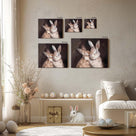 Rustic Easter Bunny Canvas Wall Art, 2 Rabbits Farmhouse Home Decor Print Painting Artwork, Modern Easter Charm Holiday Gift Nursery Living Room Bedroom Decoration