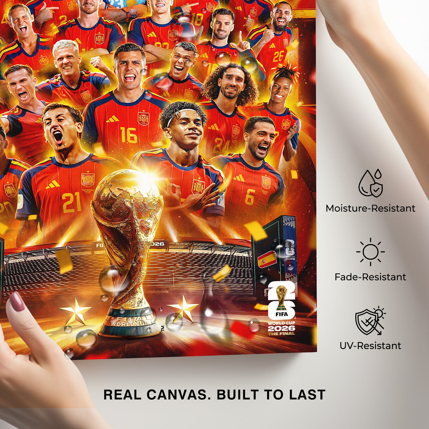Spain Soccer Champions Canvas Wall Art – Team Celebration Collage Print