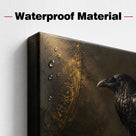 Halloween Raven Canvas Wall Art, Gothic Moonlit Bird Decor