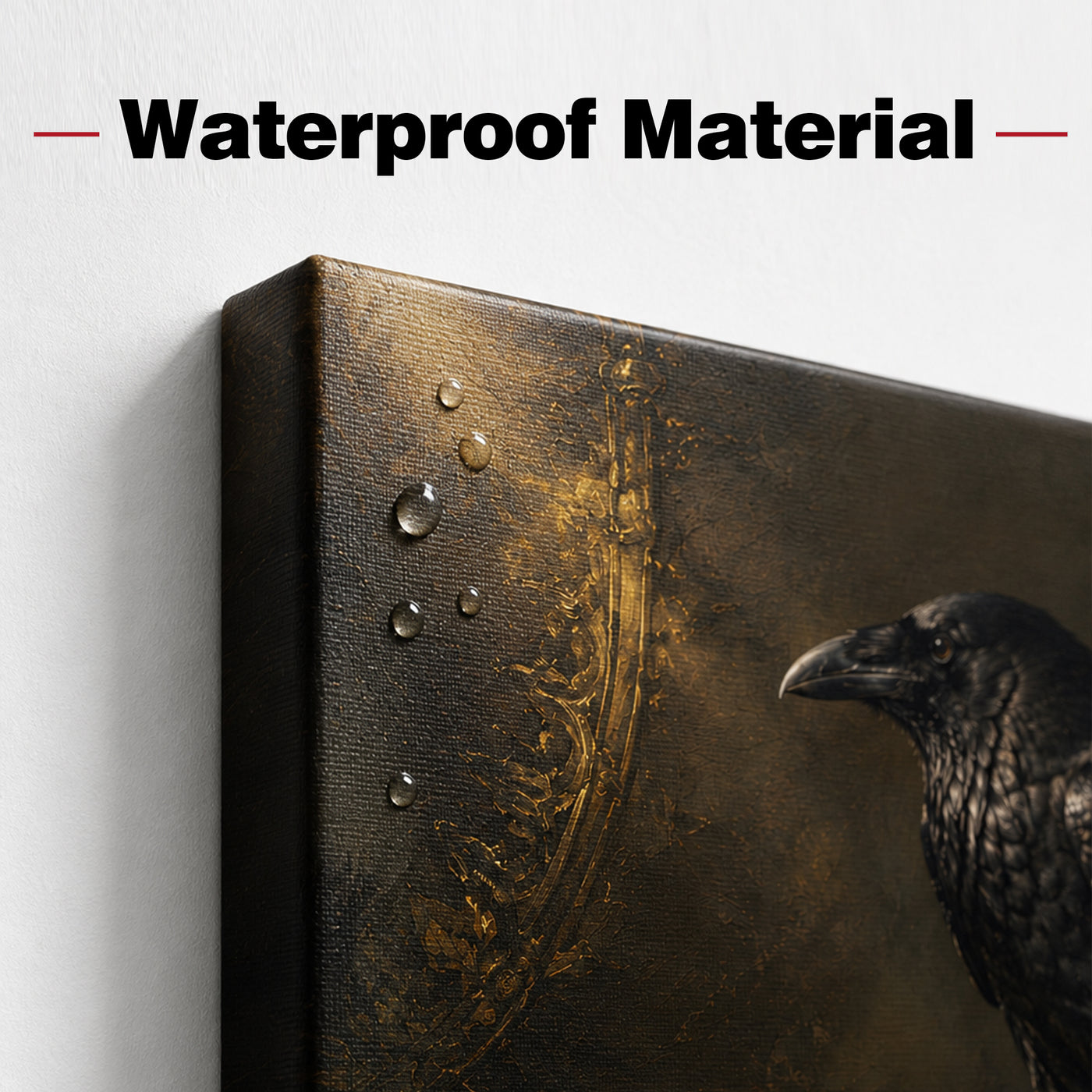 Halloween Raven Canvas Wall Art, Gothic Moonlit Bird Decor