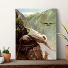 Classical Christian Saint Painting Saint in the Mountains Religious Wall Art