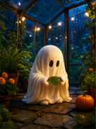 Little Ghosts & Candlelight Halloween Canvas Wall Art for Kids