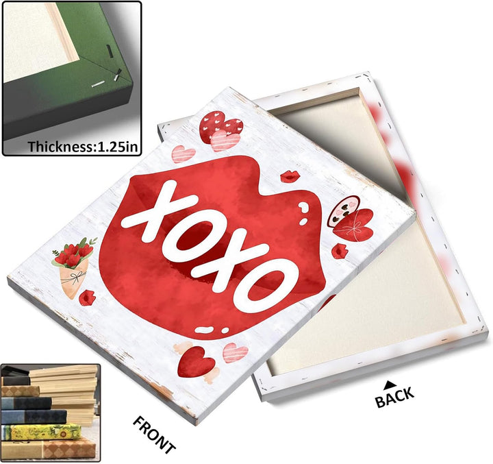 Red Lips with Heart and Chocolate Accents