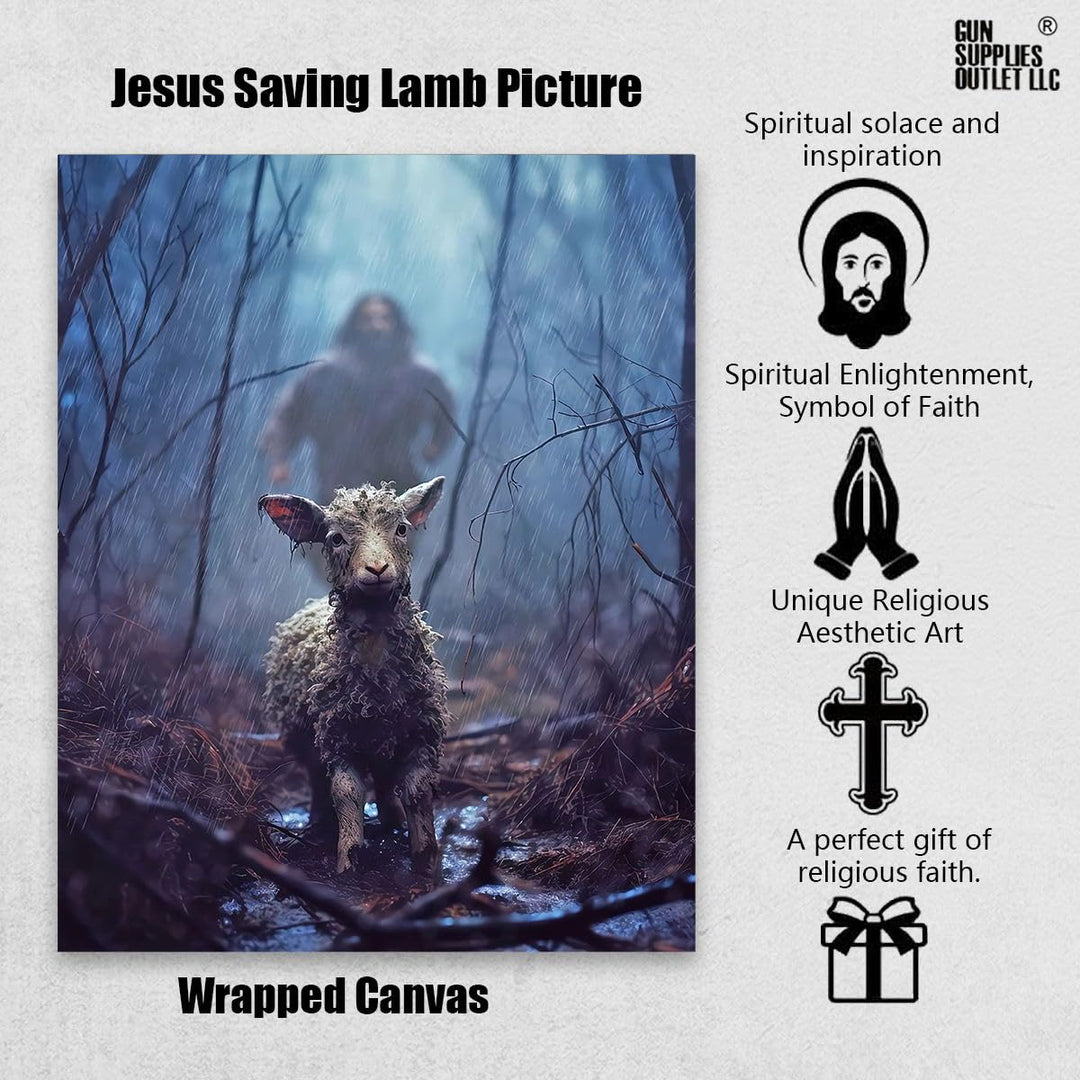 Jesus and Lamb Canvas Wall Art