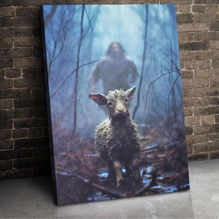 Jesus and Lamb Canvas Wall Art