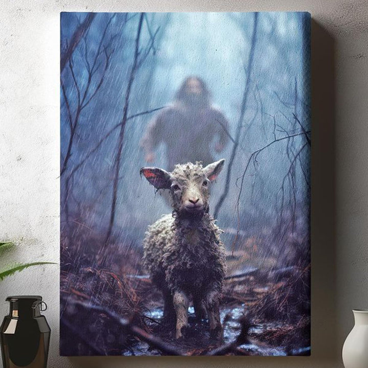 Jesus and Lamb Canvas Wall Art