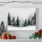 Snowy Pine Forest Canvas Wall Art, Winter Woodland Landscape Artwork for Living Room, Bedroom and Entryway