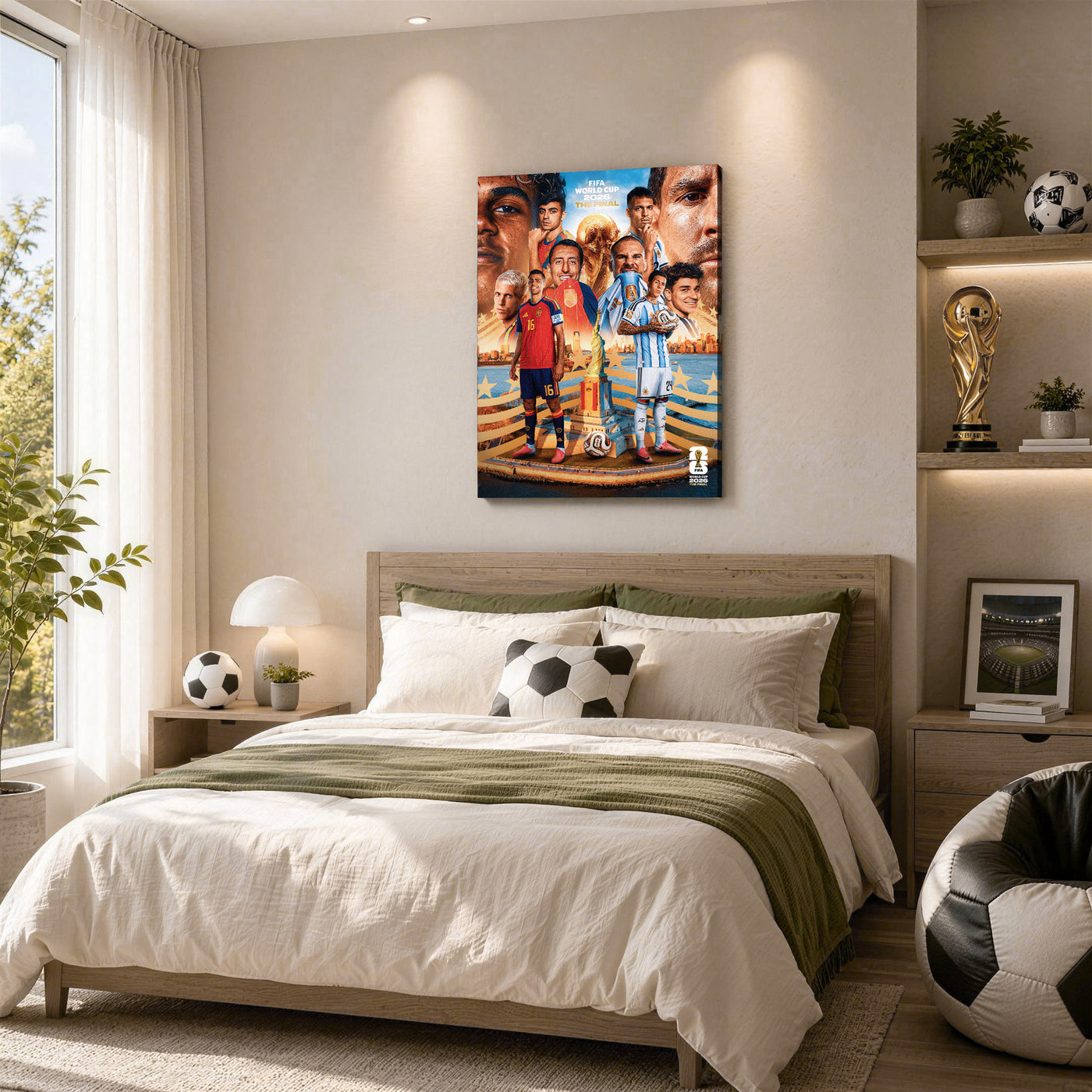 Spain vs Argentina Final Showdown Canvas Wall Art – Soccer Matchup Collage
