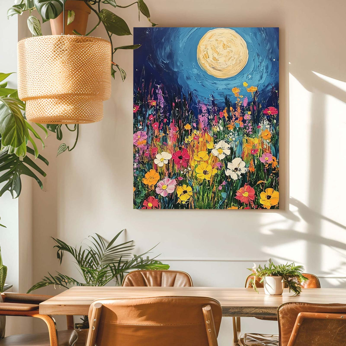 Moonlit Wildflower Meadow Wall Art