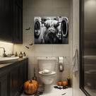 Funny Farm Highland Cow in the Laundry Room Photography Art Animal Wall Art