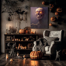 Dark Gothic Glowing Skull Horror Painting Eyes Skull Wall Art
