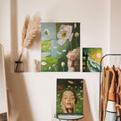 Ethereal Green Botanical Portrait Wall Art