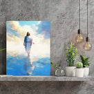Christian Jesus Walking on Water Inspirational Painting Religious Wall Art