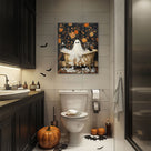 Cute Ghost in the Bathtub Halloween Wall Art
