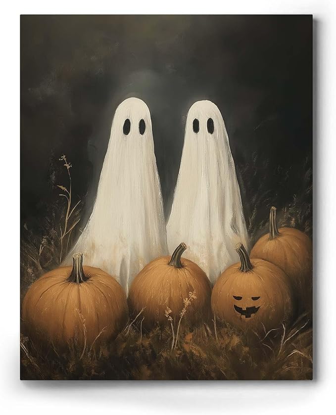 Ghost in the Pumpkin Patch / 8"L x 10"W