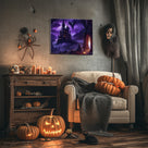 Purple Castle of Shadows Halloween Canvas Wall Art