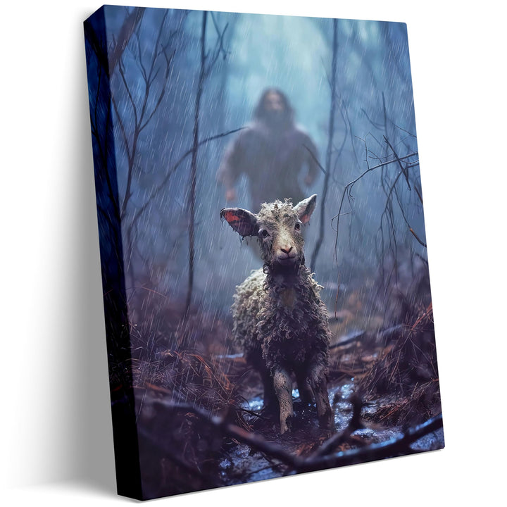 Jesus and Lamb Canvas Wall Art