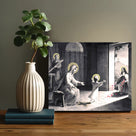 Black and White Religious Illustration Vintage Christian Mother and Child Wall Art