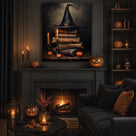 Witch Hat Halloween Canvas Wall Art, Magical Gothic Decor